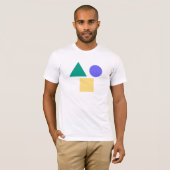 幾何学模様Tシャツ - 円、三角、四角 Tシャツ (正面フル)