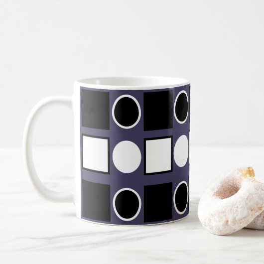 幾何学正方形の円 コーヒーマグカップ (ドーナツ)