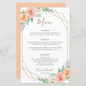 幾何学水彩フラワーディナーメニュー (正面/裏面)