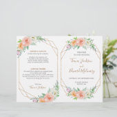 幾何学水彩花折り結婚式 プログラム (スタンド正面)