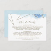 幾何学水色の結婚詳細挿入カード エンクロージャーカード (正面/裏面)
