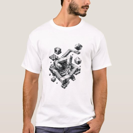 幾何学渦巻き錯視Tシャツ Tシャツ (正面)