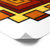 幾何学温調迷路パターンデザイン ポスター (角)