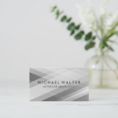 幾何学灰色のレイヤの背景 名刺 (スタンド正面)