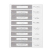 幾何学灰色の金ゴールド結婚ギャツビー ラップアラウンドラベル (シート)