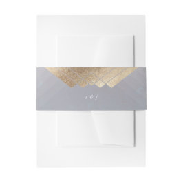 幾何学灰色の金ゴールド結婚ギャツビー 招待状ベリーバンド