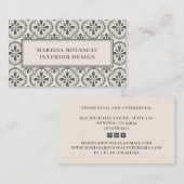 幾何学灰色クリームパターンインテリア設計者 名刺 (正面/裏面)