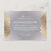 幾何学灰色ゴールド箔結婚のエンクロージャカード 出欠カード (正面)