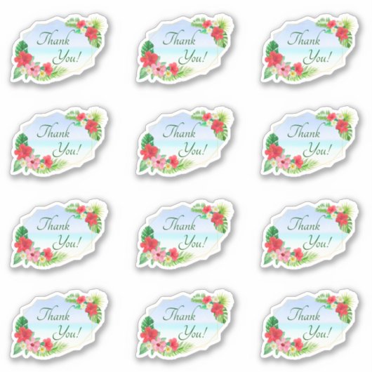 幾何学熱帯フローラ結婚式 シール (正面)