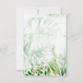 幾何学熱帯水色グリーン金ゴールド葉 サンキューカード (裏面)