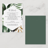 幾何学熱帯結婚緑の詳細 エンクロージャーカード (正面/裏面)