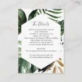 幾何学熱帯結婚緑の詳細 エンクロージャーカード (正面)