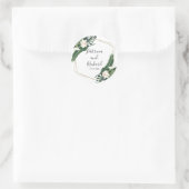 幾何学熱帯行先結婚式 ラウンドシール (バッグ)