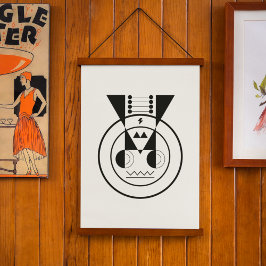 幾何学牛 – Ox〔占星術の〕十二宮図 吊り下げ型タペストリー