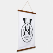 幾何学牛 – Ox〔占星術の〕十二宮図 吊り下げ型タペストリー (傾斜あり)