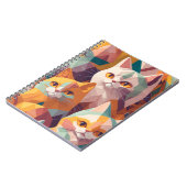 幾何学猫パターン手帳 ノートブック (左側)