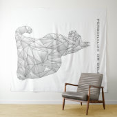 幾何学猫モダン可愛ミニマルい抽象芸術トリップ（幻覚体験）のような タペストリー (インサイチュ(横))