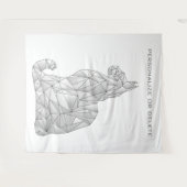 幾何学猫モダン可愛ミニマルい抽象芸術トリップ（幻覚体験）のような タペストリー (正面(横))