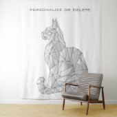 幾何学猫モダン可愛ミニマルい抽象芸術トリップ（幻覚体験）のような タペストリー (インサイチュ)