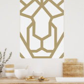 幾何学獅子抽象芸術動物アートモダン，ポスター ポスター (キッチン)