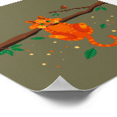 幾何学生姜キャットイラストレーションポスター ポスター (角)