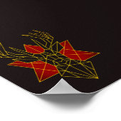 幾何学画赤鹿動物イラストレーション モダン ポスター (角)