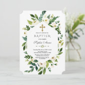 幾何学白く咲くフローラ牡丹バプテスマ 招待状 (スタンド正面)