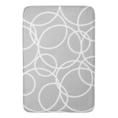 幾何学白丸グレーモダン抽象芸術 バスマット (正面縦)