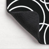 幾何学白丸ブラックモダン抽象芸術 マウスパッド (コーナー)