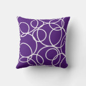 幾何学白丸抽象芸術紫 クッション (裏面)
