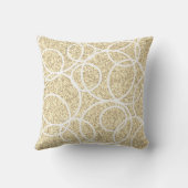 幾何学白丸抽象芸術金ゴールドグリッター クッション (裏面)