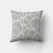 幾何学白丸抽象芸術銀グリッター クッション (裏面)