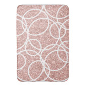 幾何学白丸赤面ピンクグリッター抽象芸術 バスマット (正面縦)