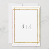 幾何学白色金ゴールドピンクミントフラワーRSVP 招待状 (裏面)