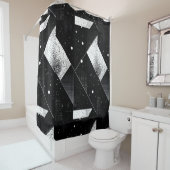 幾何学白黒シャワーカーテンスタイル1 シャワーカーテン (インサイチュ)