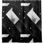 幾何学白黒シャワーカーテンスタイル1 シャワーカーテン (正面)