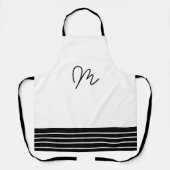 幾何学白黒モノグラム エプロン (正面)