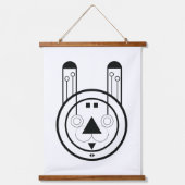 幾何学的うさぎウサギ〔占星術の〕十二宮図 吊り下げ型タペストリー (正面)