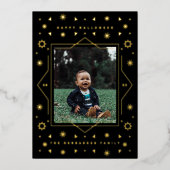 幾何学的おもしろいホリデーハロウィンフォトフォイルカード 箔シーズンカード (正面)