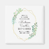 幾何学的および緑の赤ちゃんシャワーパーティーの好意 マグネット (正面)