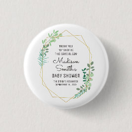 幾何学的および緑の赤ちゃんシャワーパーティーの好意 缶バッジ