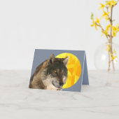 幾何学的かわいらしウルフアートグリーティングカード カード (黄色い花)