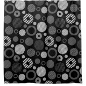 幾何学的かわいらし装飾的な目を引く シャワーカーテン (正面)