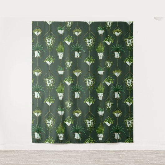 幾何学的つる植物パターン タペストリー (正面)