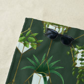 幾何学的つる植物パターン ビーチタオル (インサイチュ)