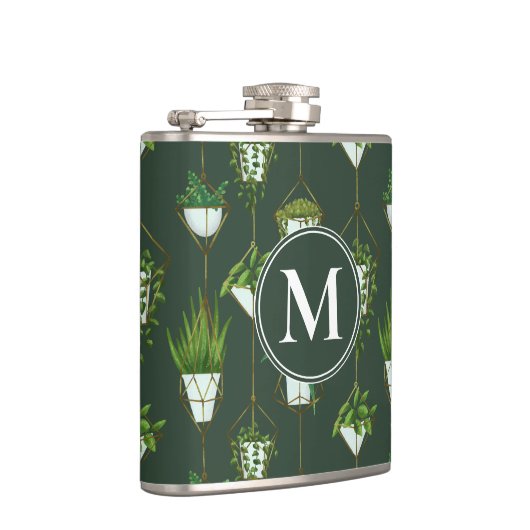 幾何学的つる植物パターン フラスク (右)