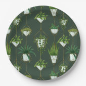 幾何学的つる植物パターン ペーパープレート (正面)