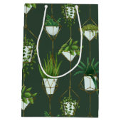 幾何学的つる植物パターン ミディアムペーパーバッグ (裏面)