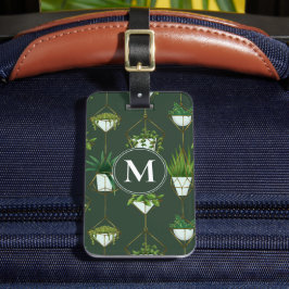 幾何学的つる植物パターン ラゲッジタグ