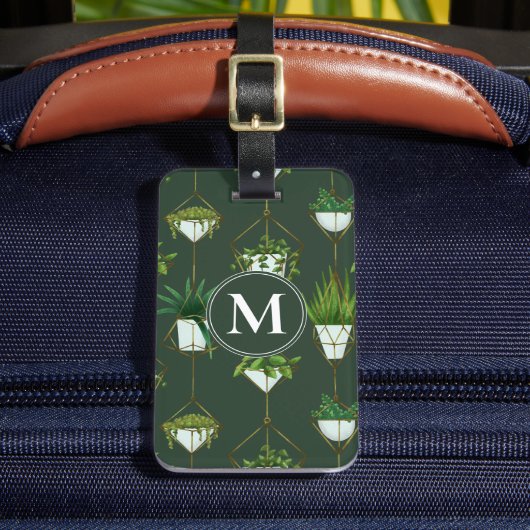 幾何学的つる植物パターン ラゲッジタグ (正面インサイチュ2)